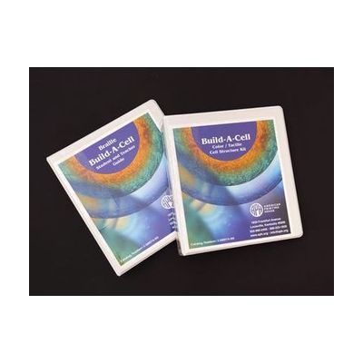 Braille Build-A-Cell Student and Teacher Guide binder and Build-A-Cell Color / Tactile Structure Kit binder.