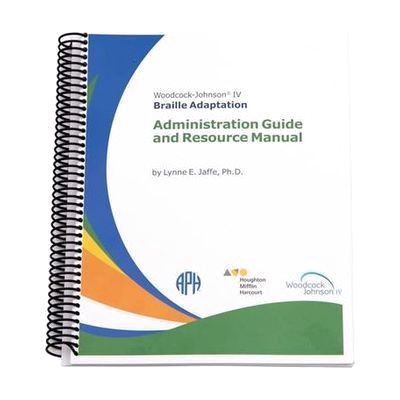 Spiral bound Woodcock-Johnson IV Administration Guide and Resource Manual for braille kit