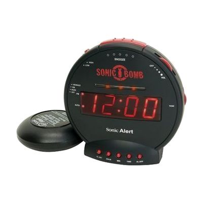 Sonic Alert Sonic Bomb SBB500ss Vibrating Alarm Clock | Black