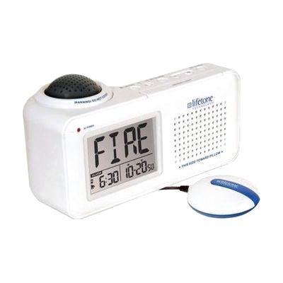 Lifetone HLAC151 Bedside Vibrating Fire Alarm and Clock