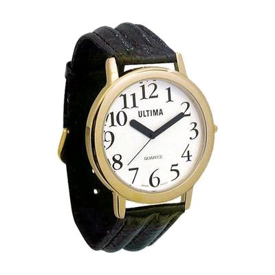 Ultima Low Vision Watch - White Dial - Leather Band