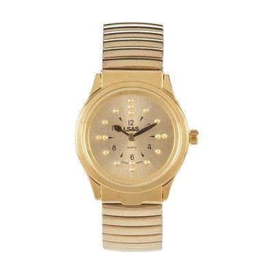 Braille Watch - Gold Face - Gold Expansion Band