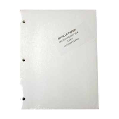 Braille Paper, Heavy 8.5 x 11 100 sheet pack 3 Hole Punch