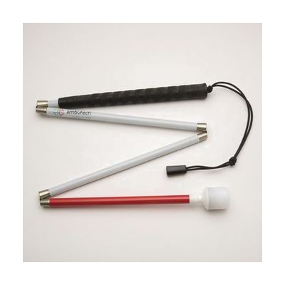 Ambutech Graphite Folding Cane Hookstyle Rolling Marshmallow Tip