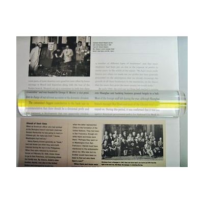 2X 1.5" x 6" Bar Magnifier, Clear w/ Yellow Highlight Line