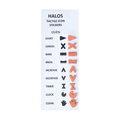 HALOS Tactile Oven Stickers - 2 sets per pack