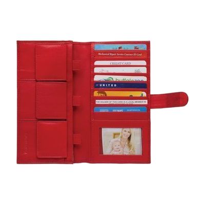 Red Leather Organizer Wallet