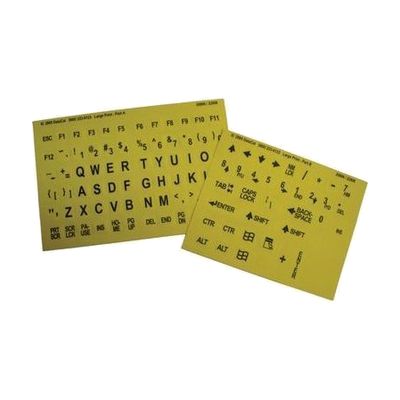 EZKey Labels Computer Keyboard Stick-Ons Black On Yellow