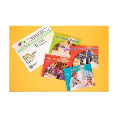 Early Braille Trade Books, Rigby Nonfiction Kit 4 UEB, Contracted: The Best Dancer, The Scary Masks, Bath Eyes, and The Long Bike Ride.
