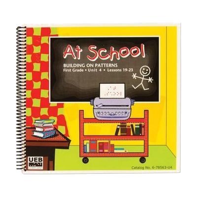 Spiral-bound braille textbook with embossed pages, standard letter-size format, featuring APH branding on the cover