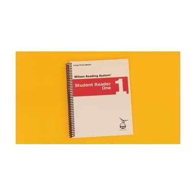 Large-print paperback workbook with structured reading text, part of the Wilson Reading System curriculum series
