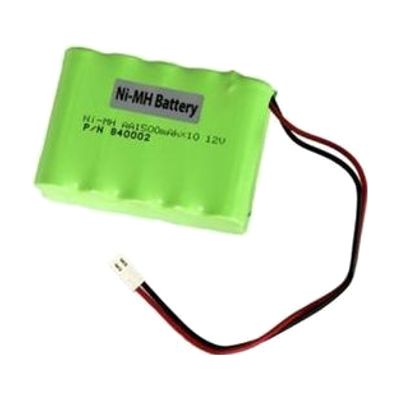 Rectangular battery pack with charging cable, approximately 3 by 2 inches