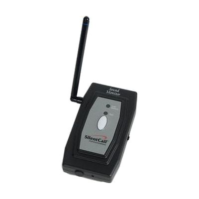 Small white rectangular device with a speaker grille, single dial, and indicator light on the front face