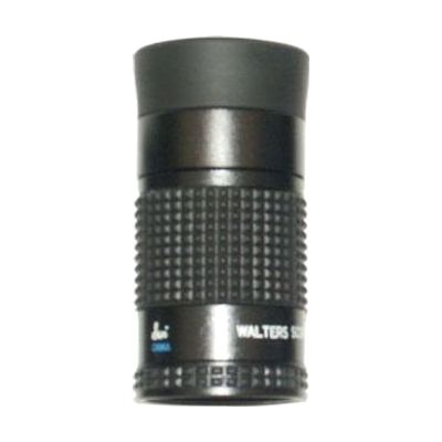 Small cylindrical monocular telescope in black, approximately 3 inches long and 1.25 inches in diameter, with a soft carrying