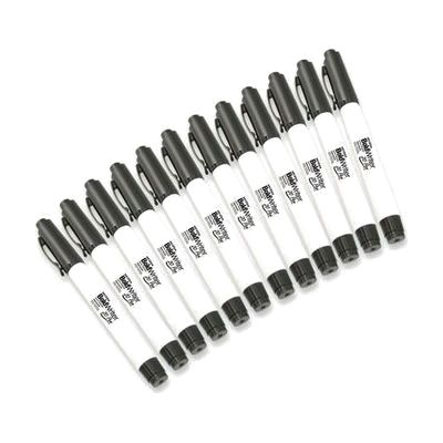 Slim black ballpoint pen with silver clip on cap, standard pen length, bold-point tip