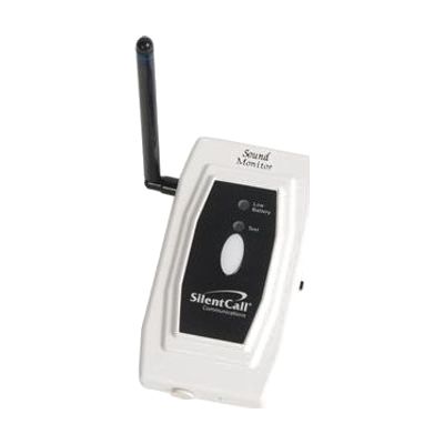 Small rectangular white and blue device with adjustment dials and battery compartment, approximately 3 inches tall