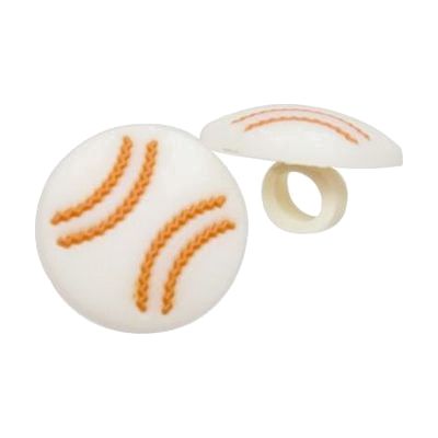 Small colorful rubber decorative cover shaped like a baseball, designed to slide onto hearing aid tubing