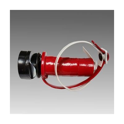 Contoured hand grip holder in red with anchor straps and snap buckle, sized to hold a utensil or pen