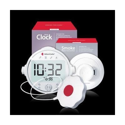Smoke/Fire Alarm System with Alarm Clock Receiver and Bed Shaker