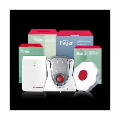 Doorbell System with Pager Receiver, Charger, and Bed Shaker