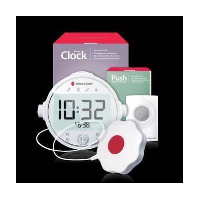 Push Button System with Alarm Clock Receiver and Bed Shaker