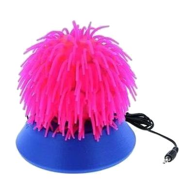 Pink neon stretchy noodle switch with blue base and cord.